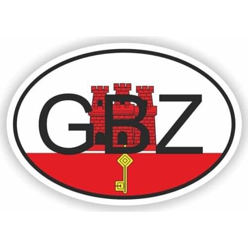 Creative Car Body GBZ GIBRALTAR Country Code Stickers PVC Decal,11cm*7cm