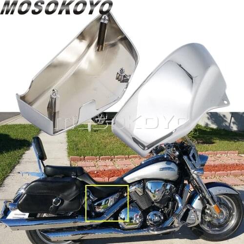 VTX1800 Motorcycle Battery Cover Side Faring Cover Panel Frame Protector For Honda VTX 1800 R/S/N/F/T 2002-2008 2007 2006 Chrome