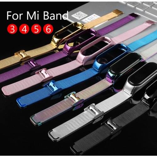 Strap For Xiaomi Mi Band 3 4 5 Wrist Metal Bracelet Screwless Stainless Steel MIband for Mi Band 4 3 5 Strap Wristbands Pulseira
