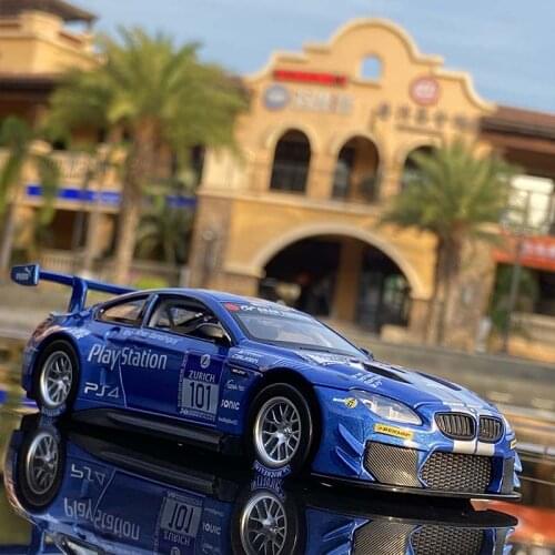 1/32 BMW M6 GT3 Racing Car Alloy Car Model Diecast & Toy Vehicle Metal Toy Car Model Simulation Sound Light Collection Kids Gift