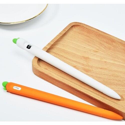 Soft Silicone Case Cover Lovely Protective Pouch Cap Holder Cover for Apple Pencil 1 2 Carrot Stylus Protective Sleeve