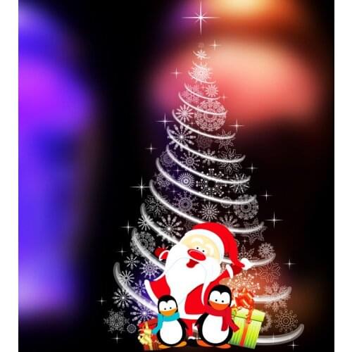 Christmas Day DIY wall stickers shopping mall shop window glass doors and windows stickers Christmas tree Santa stickers