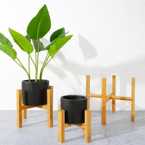 Floor four-legged flower stand Wooden flower pot stand Succulent flower pot bamboo tray