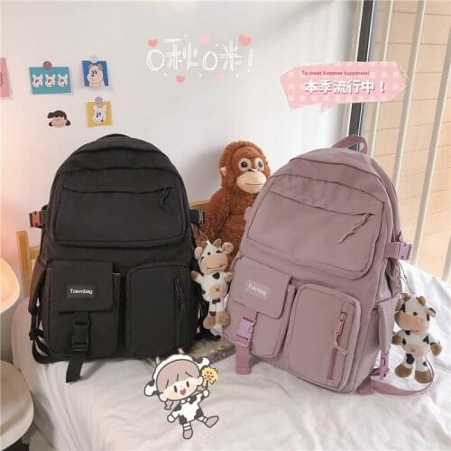 Harajuku New Style Nylon Fashion Womens Backpack Large Capacity Backpacks With Many Pockets Waterproof Outdoor Travel Backpacks