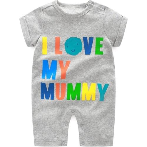 ZWF1148 Newborn Baby Clothes Short Sleeve Girl Boy Clothing Character Design Good Quality Cotton Rompers de bebe Costumes White