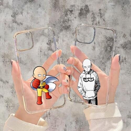 One Punch Man Anime Phone Case Transparent For Xiaomi Mi Max Note 3 A2 A3 8 9 9T 10 Lite Pro Ultra transparent trend shell art