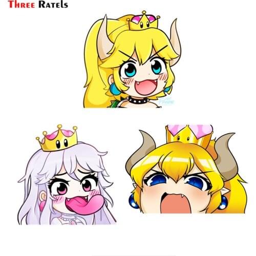 Three Ratels F111 for super bros Boosette and Bowsette car body sticker pvc figure decal