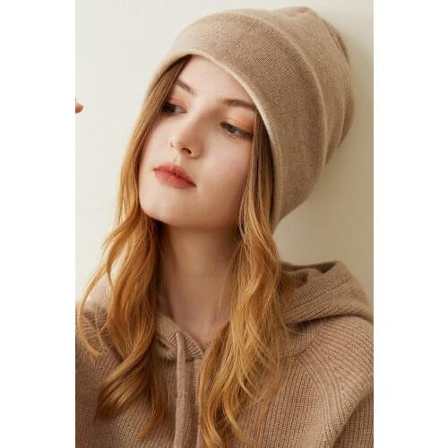 KOIJINSKY Top womens knitted cashmere hat in autumn and winter 2021
