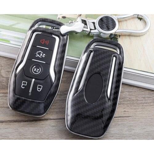 Carbon Fiber ABS Car Remote Key Fob Shell Cover Case For Ford Fusion Mondeo Mustang F-150 Explorer Edge 2015 2016 2017 2018