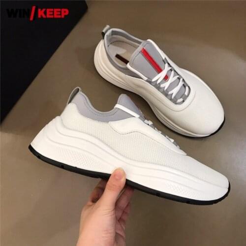 Top Quality Men Platform Height Increasing Sneakers Spring Autumn Outdoor Running Sport Shoes Breathable Mesh Patchwork Trainers