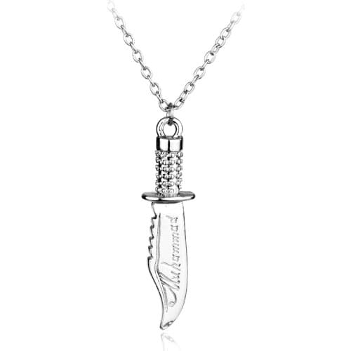 Movie Jewelry Supernatural Necklace Dean Dagger Design Link Chain Vintage Pendant Necklace Jewelry Accessories Wholesale