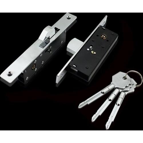 Brand New 1Piece European Hidden Door Locks Aluminium Alloy Sliding Door Lock Push Pull Door Lock Floor Lock + 3 Keys