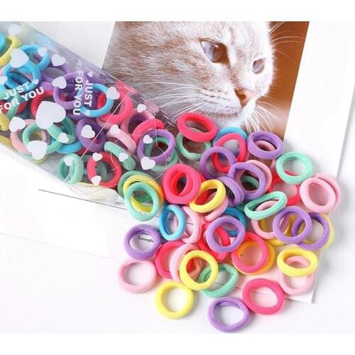 100pcs/Set Girls Colorful Small Elastic Hair Bands Children Ponytail Holder Rubber Bands Headband Kids Hair Accessories