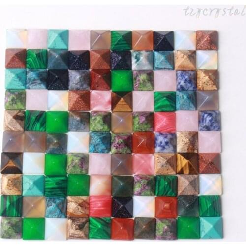 100pcs Colorful Crystal Chakra Small Pyramid Healing Meditation Decoration