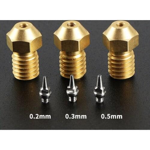 3pcs Airbrush Nozzles with Adapters Set 0.2/0.3/0.5mm 3D Printer Accessories NK-Shopping