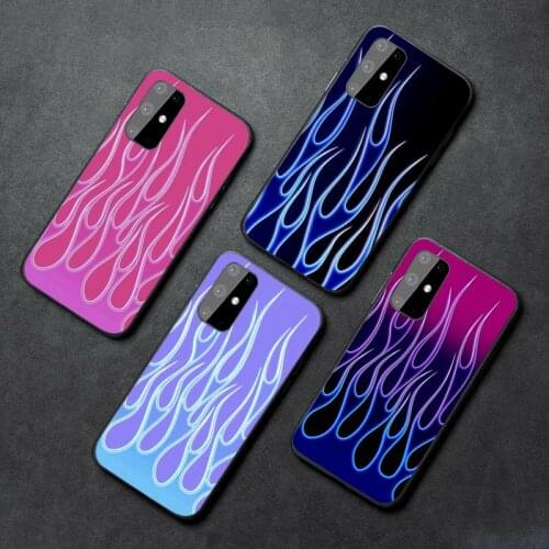 Red Green Flames Fire Pattern Phone Case For Samsung galaxy A S note 6 7 8 9 10 20 30 50 51 70 edge plus lite Cover Funda Shell