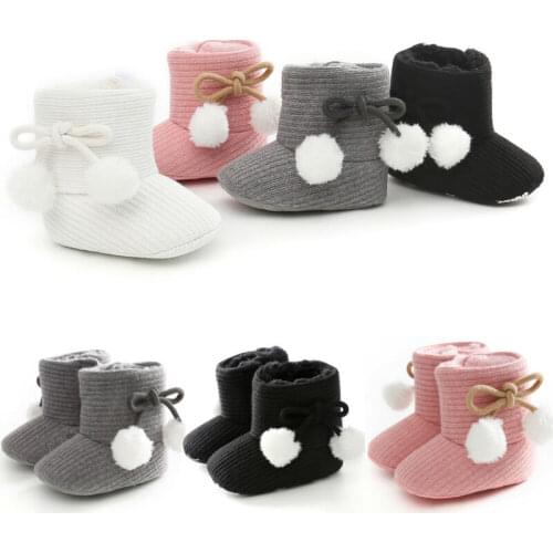 Citgeett Baby Girl Boys Winter Shoes Solid Fashion Toddler First Walkers Kid Boots Shoes