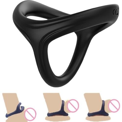 Double Silicone Penis Ring Cock Rings Sex Toys For Men Men Masturbator Time Delay Ejaculation Dildo Cockring Chastity Device