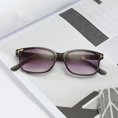 Elbru 2021 New High Definition Reading Glasses Portable Gift For Parents Gradient Gray Lens Presbyopic Eyewear Diopters +1.0 4.0