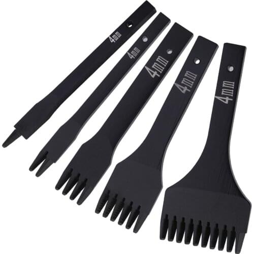 MIUSIE 5 Pcs Leather Hole Punching Tool 4mm Hole Punches Stitching Tool Leather Craft Kit For Leather Working Tool