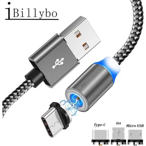 Type C Cable USB Fast charger For Samsung galaxy S10 A30 Huawei P20 Honor 9X 10 20 Pro 360 Degree Round Magnetic Charger Cord