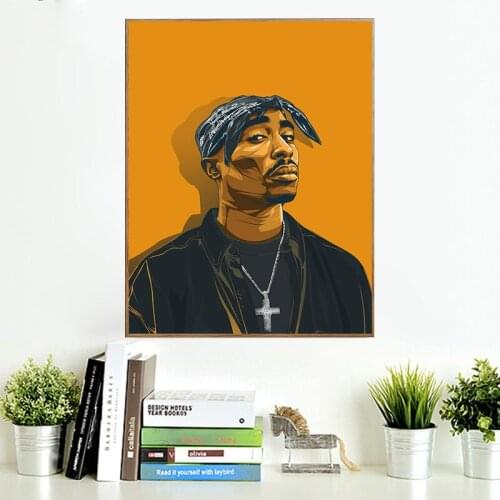 Tupac Shakur 2PAC Canvas Painting Rapper Star Poster Hip Hop Art Painting Moder Wall Decor Posters Wall Pictures for Home Design