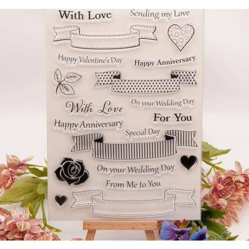 KLJUYP Happy Anniversary Clear Stamps Scrapbook Paper Craft Clear stamp scrapbooking08175