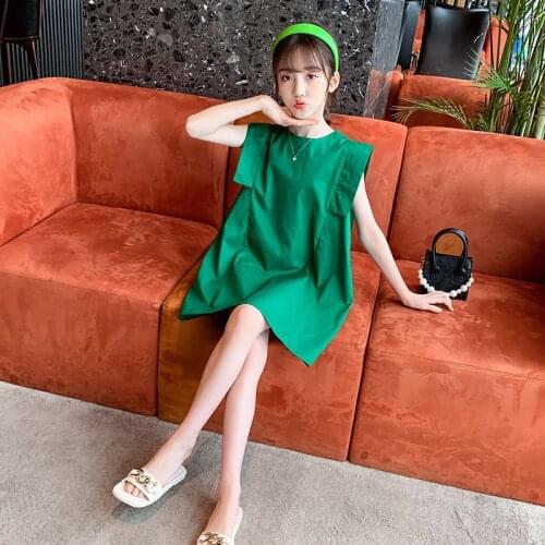 Girls' summer dresses, new girls' skirts, summer Korean style foreign style, large childrens dresses, childrens wear