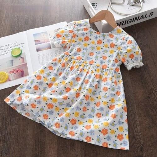 Melario Girls Casual Dress Summer Toddler Baby Flowers Print Dresses Costumes Children Sweet Hollow Back Vestidos 1-6 Years