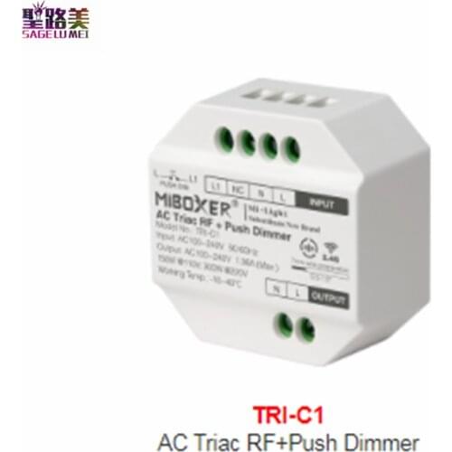 Miboxer 100-240V 220V 50/60HZ AC Triac RF + Push Dimmer RF wireless Push dimming For single color light Filament Halogen Lamp