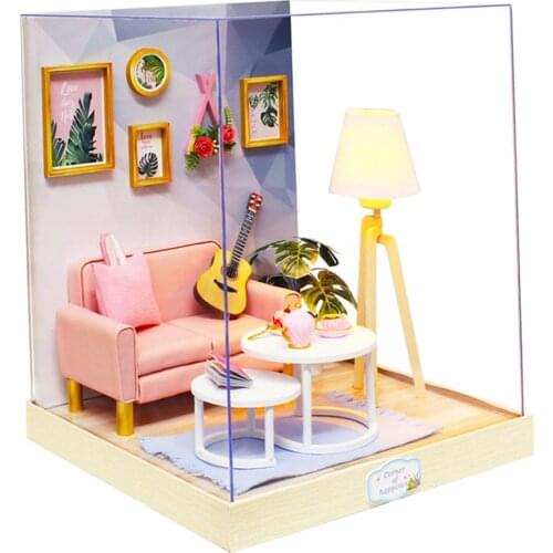 Dollhouse Miniature with Furniture, DIY 3D Doll House Puzzle Kit, 1:24 Scale