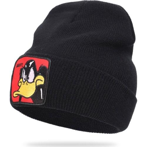 Mens Beanie With Duck Patch Autumn Knitted Skullies Caps Women Winter Soft Knit Bonnet Beanies Fashion Hip Hop Gorras Hats