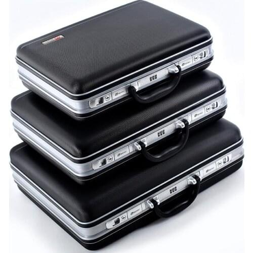 Men Business Aluminium Frame Laptop Briefcase Tools Cash Office Case Black and Wine Red for Women 16 18 20 Inch