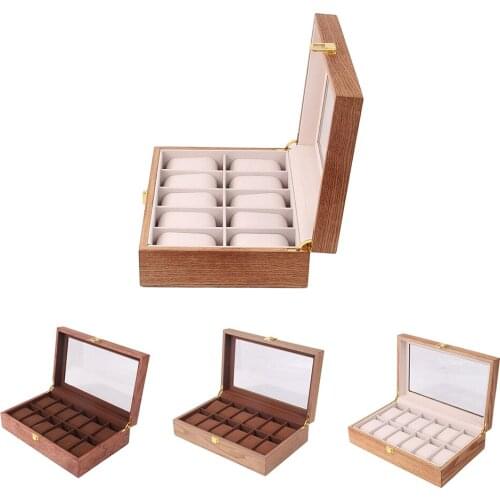 Novelty Watch Box, Executive Watch Case with Valet, Glass Topped Wooden Watch