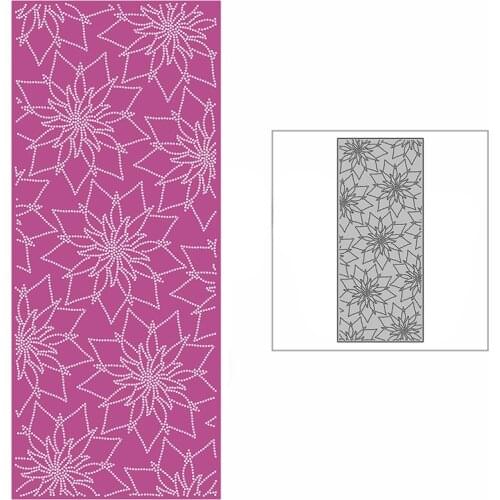 New Pinpoint Poinsettia Slim Background Panel 2021 Metal Cutting Dies for DIY Scrapbooking and Card Making Embossing Craft Set
