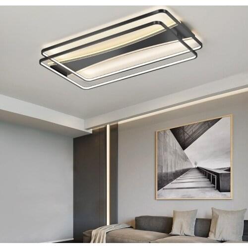 New LED Living Room Ceiling Lamp, Modern Minimalist Atmosphere Bedroom Lamp, Creative Personality Square Hall Decoration Lamp