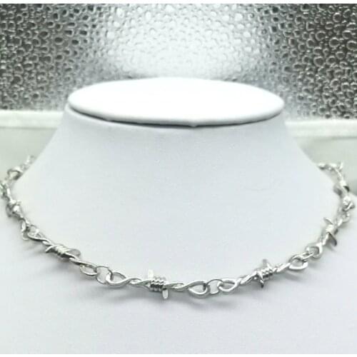 New Style Small Barbed Wire Collar Necklace Ladies Hip Hop Punk Gothic Barbed Wire Collar Gift Small Barbed Chain Collar Gift