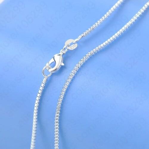 Top Quality Genuine 925 Sterling Silver Box Venice Necklace Chains With Lobster Clasps 16"-30" For Choice