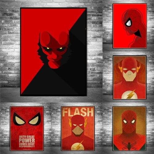 Captain America Birthday Gifts Boys Poster Marvel Superheroes Vintage Canvas Poster Captain America Iron Man Thor Hulk Poster