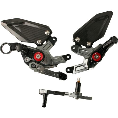 For BMW S1000RR 2015 2016 2017 2018 Carbon Fiber Adjustable Rearset Aluminum Foot Pegs Racing Rear Set S1000 RR