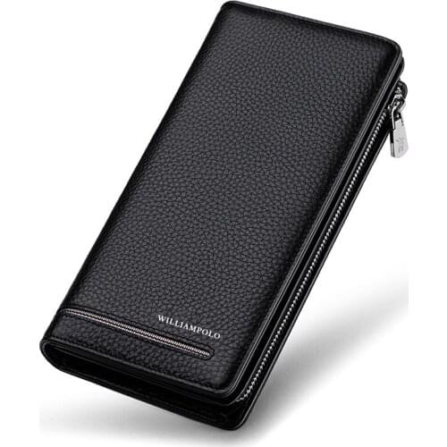 Wallets Men Luxury Brand Genuine Leather Men Wallets Long Men Purse Wallet Male Clutch Business Wallet Coin Purse Zipper Wallet