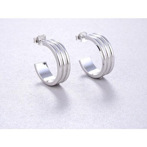Luxury brand design S925 silver spiral curve earrings new design hot sale fashion arc earrings for women