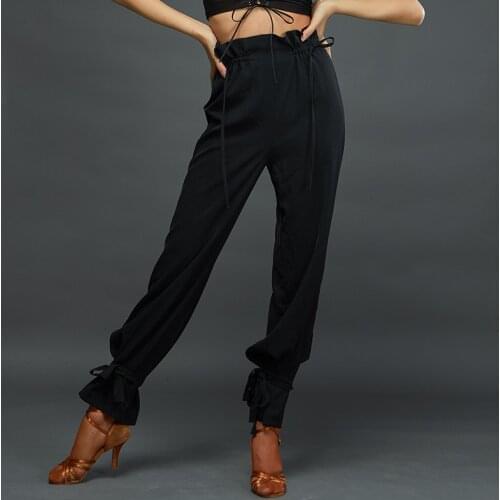 Latin Dance Pants WomenS Loose Yoga Practice Clothes Professional Modern Ballroom Dance Training Trousers Tango Pants DWY4725
