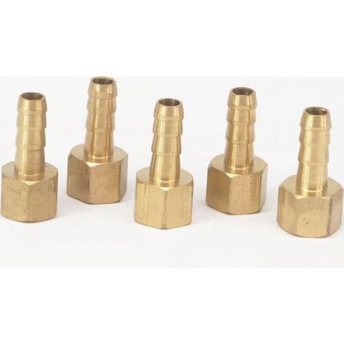 Hose Barb I/D 6mm x 1/8" BSP female Thread Brass coupler Splicer Connector fitting for Fuel Gas Water