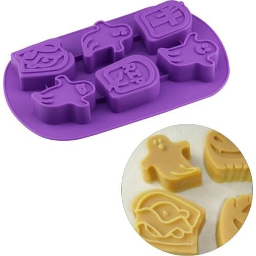 6 Cavity Ghost Shape Cake Silicone Mold Halloween Fondant Cake Decoration Mould Baking Tools For Pastry Mousse