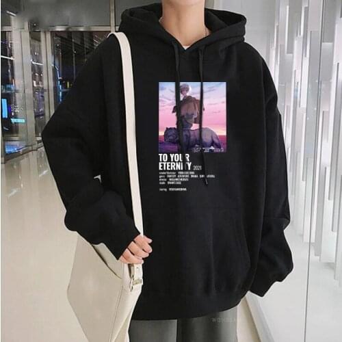 Latest Japanese Anime To Your Eternity Joan And Fushi Aesthetic Poster Hoodies Sweatshirt Male Streetwear Casual Winter Hoodies