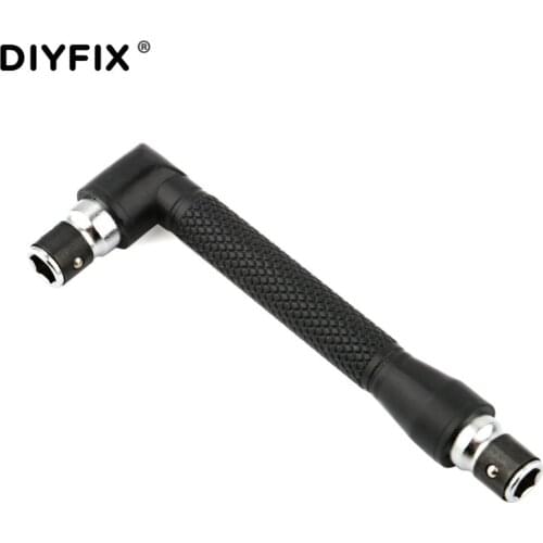 DIYFIX 1/4" Hex Socket Adapter Screwdriver Extension Torque Wrench Spanner Hexagonal Allen Key Hook L Shaped Mini Hand Tools