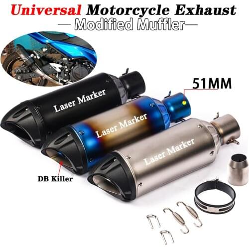 51mm Universal Motorcycle Exhaust Escape Moto Modified Muffler Taip Pipe Link Pipe For Honda CBR1000RR Ninja 400 BMW S1000RR