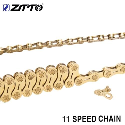 ZTTO Bicycle 11 Speed Golden Coating Chain 11v Hollow Technology 11s Gold Line MTB Mountain Road Bike High Quality Durable Link