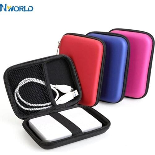 External Storage USB Hard Drive Disk HDD Carry Case Cover Cable Multifunction Earphone Pouch Bag For PC Laptop Portable 2.5"